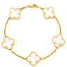 ヴァンクリーフアーペル Van Cleef & Arpels ヴィンテージアルハンブラ 5モチーフ VCARA41800 パールホワイト×イエローゴールド K18YG マザーオブ パール ブレスレット 白 750 18K YG シェル