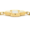 ヴァンクリーフアーペル Van Cleef & Arpels ヴィンテージアルハンブラ 5モチーフ VCARA41800 パールホワイト×イエローゴールド K18YG マザーオブ パール ブレスレット 白 750 18K YG シェル