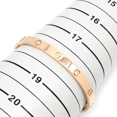 カルティエ Cartier LOVE ラブブレスレット 旧型 ハーフダイヤ B6036019 ピンクゴールド K18PG ダイヤモンド #19 ブレスレット Au750 18K 18金 4P 4石