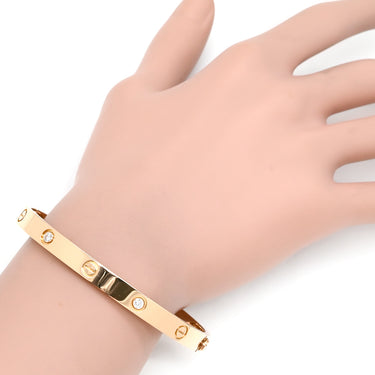 カルティエ Cartier LOVE ラブブレスレット 旧型 ハーフダイヤ B6036019 ピンクゴールド K18PG ダイヤモンド #19 ブレスレット Au750 18K 18金 4P 4石