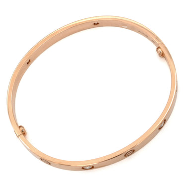 カルティエ Cartier LOVE ラブブレスレット 旧型 ハーフダイヤ B6036019 ピンクゴールド K18PG ダイヤモンド #19 ブレスレット Au750 18K 18金 4P 4石