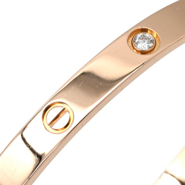 カルティエ Cartier LOVE ラブブレスレット 旧型 ハーフダイヤ B6036019 ピンクゴールド K18PG ダイヤモンド #19 ブレスレット Au750 18K 18金 4P 4石