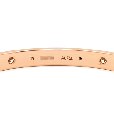 カルティエ Cartier LOVE ラブブレスレット 旧型 ハーフダイヤ B6036019 ピンクゴールド K18PG ダイヤモンド #19 ブレスレット Au750 18K 18金 4P 4石