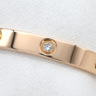 カルティエ Cartier LOVE ラブブレスレット 旧型 ハーフダイヤ B6036019 ピンクゴールド K18PG ダイヤモンド #19 ブレスレット Au750 18K 18金 4P 4石