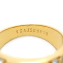 ヴァンクリーフアーペル Van Cleef & Arpels シェル ダイヤ ヴィンテージ パールホワイト×イエローゴールド K18YG ダイヤモンド マザーオブパール リング 指輪 750 YG 5Pダイヤ キルティングデザイン 10.5号