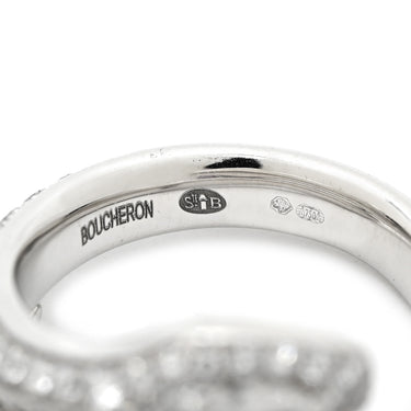 ブシュロン BOUCHERON スネーク ダイヤモンド ホワイトゴールド K18WG ダイヤモンド #52 リング 指輪 Au750 18K ヘビ 蛇モチーフ セミエタニティ 12号