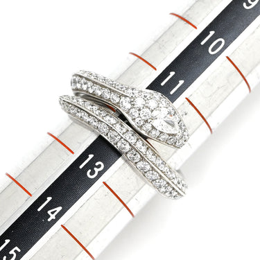 ブシュロン BOUCHERON スネーク ダイヤモンド ホワイトゴールド K18WG ダイヤモンド #52 リング 指輪 Au750 18K ヘビ 蛇モチーフ セミエタニティ 12号