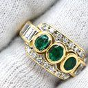 ダミアーニ DAMIANI エメラルド ダイヤ グリーン×イエローゴールド K18YG ダイヤモンド エメラルド リング 指輪 18K AU750 YG 14号