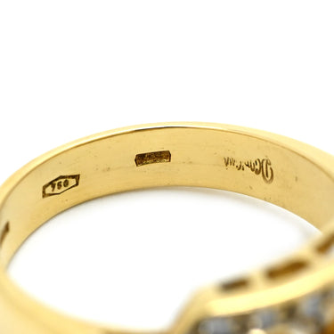 ダミアーニ DAMIANI エメラルド ダイヤ グリーン×イエローゴールド K18YG ダイヤモンド エメラルド リング 指輪 18K AU750 YG 14号