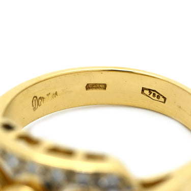 ダミアーニ DAMIANI エメラルド ダイヤ グリーン×イエローゴールド K18YG ダイヤモンド エメラルド リング 指輪 18K AU750 YG 14号