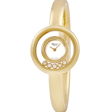 腕時計 ショパール CHOPARD ハッピーダイヤモンド 20/5560 クオーツ レディース K18YG無垢 純正ダイヤ ムービング 白 バングル