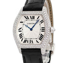 腕時計 カルティエ Cartier トーチュ LM WA504351 手巻き メンズ OH済 K18WG無垢 純正ダイヤ シルバー ギョーシェ 青針 ローマン