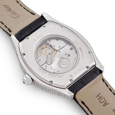 腕時計 カルティエ Cartier トーチュ LM WA504351 手巻き メンズ OH済 K18WG無垢 純正ダイヤ シルバー ギョーシェ 青針 ローマン