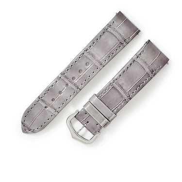 カルティエ Cartier 純正 サントス デュモン LM用 クロコバンド グレー クロコダイル ステンレススチール 腕時計パーツ 新品同様 ベルト 尾錠 バネ棒 本革 17ｍｍ グレー