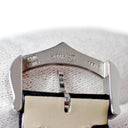 カルティエ Cartier 純正 サントス デュモン LM用 クロコバンド ネイビーブルー クロコダイル ステンレススチール 腕時計パーツ 新品同様 ベルト 尾錠 本革 17ｍｍ シャイニー 青 紺 スパークル