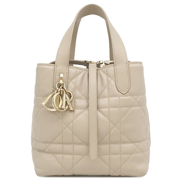 クリスチャン・ディオール Christian Dior トゥジュール パウダーベージュ カーフ 2WAYバッグ ゴールド金具 ハンドバッグ ショルダー マクロカナージュ