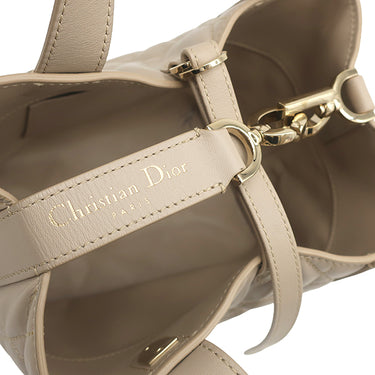 クリスチャン・ディオール Christian Dior トゥジュール パウダーベージュ カーフ 2WAYバッグ ゴールド金具 ハンドバッグ ショルダー マクロカナージュ
