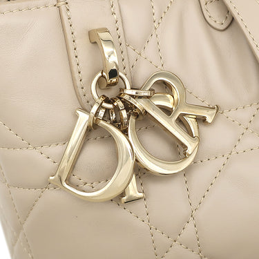 クリスチャン・ディオール Christian Dior トゥジュール パウダーベージュ カーフ 2WAYバッグ ゴールド金具 ハンドバッグ ショルダー マクロカナージュ