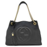 グッチ GUCCI ソーホー インターロッキングG 536196 ブラック レザー トートバッグ ゴールド金具 黒 チェーン ショルダー