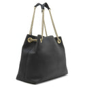 グッチ GUCCI ソーホー インターロッキングG 536196 ブラック レザー トートバッグ ゴールド金具 黒 チェーン ショルダー