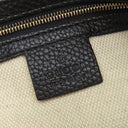 グッチ GUCCI ソーホー インターロッキングG 536196 ブラック レザー トートバッグ ゴールド金具 黒 チェーン ショルダー