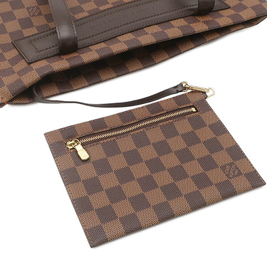 ルイヴィトン LOUIS VUITTON クリフトン N51149 ダミエエベヌ ダミエキャンバス トートバッグ ゴールド金具 トート ポーチ付き