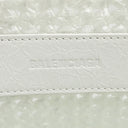 バレンシアガ BALENCIAGA ル カゴール パニエ スモール 786187 ホワイト ナイロン レザー 2WAYバッグ シルバー金具 トート ショルダー バスケット織り