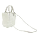 バレンシアガ BALENCIAGA ル カゴール パニエ スモール 786187 ホワイト ナイロン レザー 2WAYバッグ シルバー金具 トート ショルダー バスケット織り