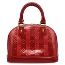 ルイヴィトン LOUIS VUITTON レイユール アルマBB M91593 ポムダムール モノグラムヴェルニ 2WAYバッグ ゴールド金具 赤 ストライプ ショルダー