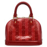 ルイヴィトン LOUIS VUITTON レイユール アルマBB M91593 ポムダムール モノグラムヴェルニ 2WAYバッグ ゴールド金具 赤 ストライプ ショルダー