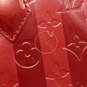 ルイヴィトン LOUIS VUITTON レイユール アルマBB M91593 ポムダムール モノグラムヴェルニ 2WAYバッグ ゴールド金具 赤 ストライプ ショルダー