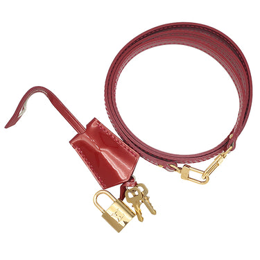ルイヴィトン LOUIS VUITTON レイユール アルマBB M91593 ポムダムール モノグラムヴェルニ 2WAYバッグ ゴールド金具 赤 ストライプ ショルダー