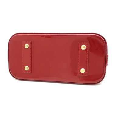 ルイヴィトン LOUIS VUITTON レイユール アルマBB M91593 ポムダムール モノグラムヴェルニ 2WAYバッグ ゴールド金具 赤 ストライプ ショルダー