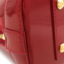 ルイヴィトン LOUIS VUITTON レイユール アルマBB M91593 ポムダムール モノグラムヴェルニ 2WAYバッグ ゴールド金具 赤 ストライプ ショルダー