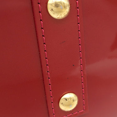 ルイヴィトン LOUIS VUITTON レイユール アルマBB M91593 ポムダムール モノグラムヴェルニ 2WAYバッグ ゴールド金具 赤 ストライプ ショルダー
