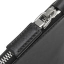 プラダ PRADA クジラプリント サフィアーノ ブラック レザー 2WAYバッグ シルバー金具 クラッチ ショルダー 黒 トライアングルロゴ ホエール