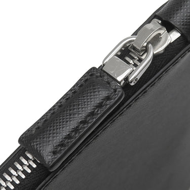 プラダ PRADA クジラプリント サフィアーノ ブラック レザー 2WAYバッグ シルバー金具 クラッチ ショルダー 黒 トライアングルロゴ ホエール