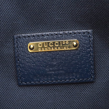 グッチ GUCCI GG カレイドスコープ 100周年記念 676682 ネイビー×マルチカラー PVC レザー ショルダーバッグ ゴールド金具 紺 幾何学柄 巾着 斜め掛け