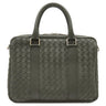 ボッテガヴェネタ BOTTEGA VENETA イントレチャート ブリーフケース グリーン レザー 2WAYバッグ シルバー金具 ビジネスバッグ