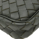 ボッテガヴェネタ BOTTEGA VENETA イントレチャート ブリーフケース グリーン レザー 2WAYバッグ シルバー金具 ビジネスバッグ
