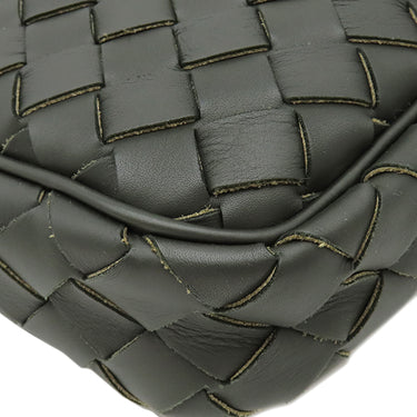ボッテガヴェネタ BOTTEGA VENETA イントレチャート ブリーフケース グリーン レザー 2WAYバッグ シルバー金具 ビジネスバッグ