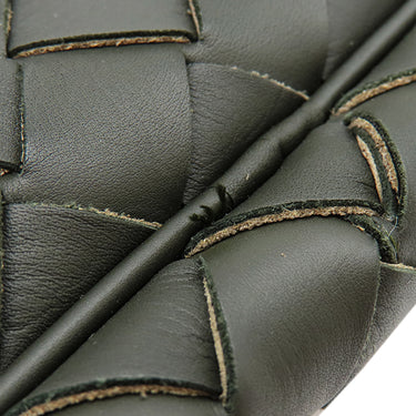 ボッテガヴェネタ BOTTEGA VENETA イントレチャート ブリーフケース グリーン レザー 2WAYバッグ シルバー金具 ビジネスバッグ
