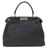 フェンディ FENDI ピーカブー セレリア ミディアム ブラック レザー 2WAYバッグ シルバー金具 黒 ハンドバッグ ショルダー