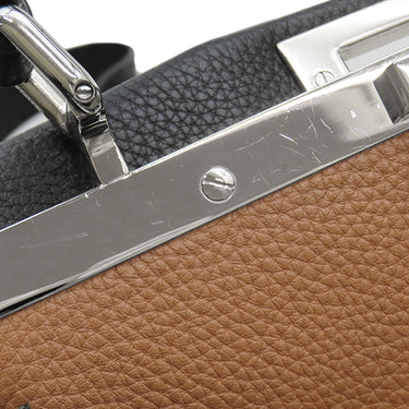 フェンディ FENDI ピーカブー セレリア ミディアム ブラック レザー 2WAYバッグ シルバー金具 黒 ハンドバッグ ショルダー