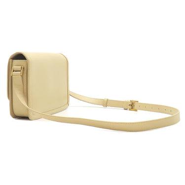 イヴ・サンローラン Yves Saint Laurent ソルフェリーノ 634306 ベージュ カーフ ショルダーバッグ マットゴールド金具 YSL ロゴプレート カサンドラロゴ