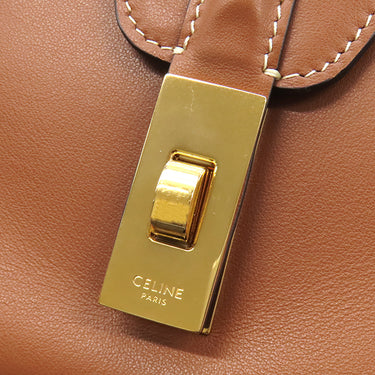 セリーヌ CELINE ティーン ソフト 16 196853CR4 タン レザー ショルダーバッグ ゴールド金具 茶 16 SOFT TEEN