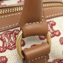 セリーヌ CELINE トリオンフ エンブロイダリー スモール ボストン 193652CS8 ブラウン×レッド キャンバス レザー 2WAYバッグ ゴールド金具 ショルダー チェーン