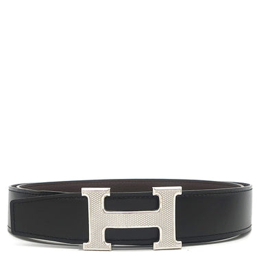 エルメス HERMES コンスタンスH #100 ブラック×ショコラ トゴ ボックスカーフ #100 ベルト シルバー金具 Hバックル リバーシブル キット