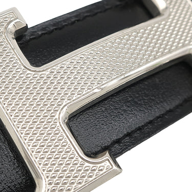 エルメス HERMES コンスタンスH #100 ブラック×ショコラ トゴ ボックスカーフ #100 ベルト シルバー金具 Hバックル リバーシブル キット