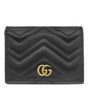 グッチ GUCCI ダブルG ミニウォレット 466492 ブラック レザー 二つ折り財布 ゴールド金具 キルティング レザーウォレット